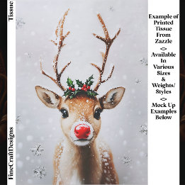 Nyckfull Ren Rudolf Röd Nosa EJ1 Decoupage