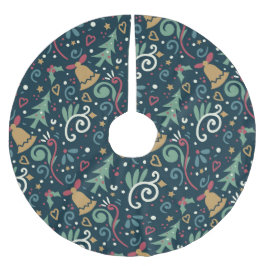 Nyckfull rolig vinter jul grafiska bilder julgransmatta borstad polyester