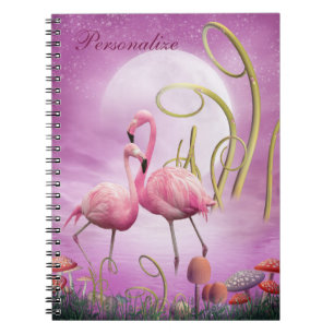 Nyckfull rosa Flamingospersonliganteckningsbok Anteckningsbok