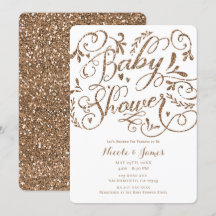 Nyckfull Rosa Guld Glitter Bokstavsdekor Babyfiran