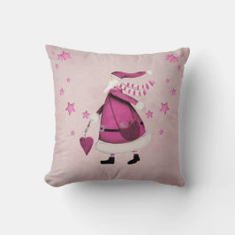 Nyckfull rosa Retro vintagejultomten Kudde