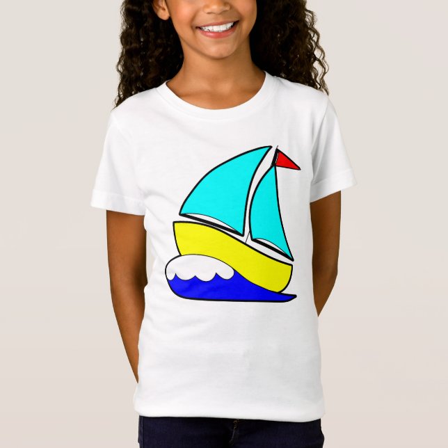 Nyckfull segelbåt t shirt (Framsida)