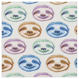 Nyckfull sengångare ansikte flerfärgat vattenfärg  tyg