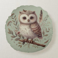 Nyckfull Skoglig Uggle Botanisk Illustration