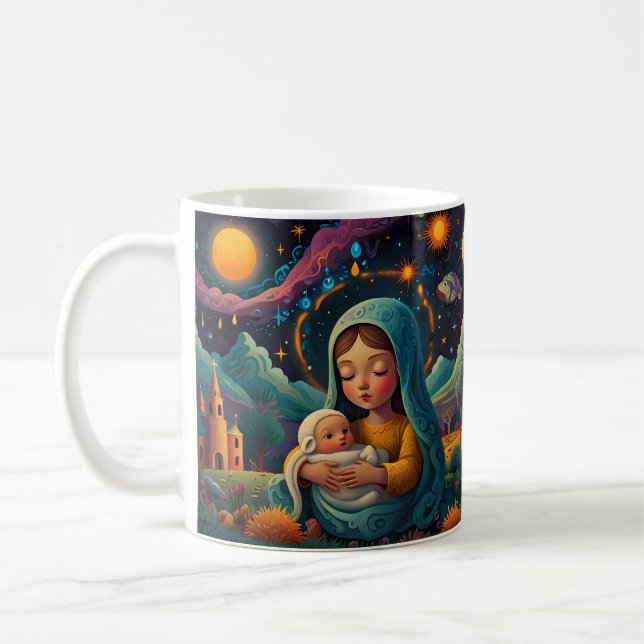 Nyckfull Snöman Julkonst Kaffemugg (Vänster)