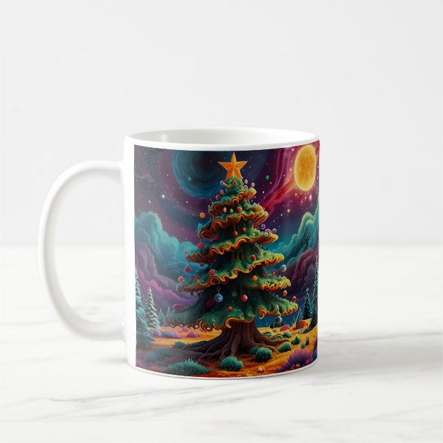 Nyckfull Snöman Julkonst Kaffemugg (Vänster)