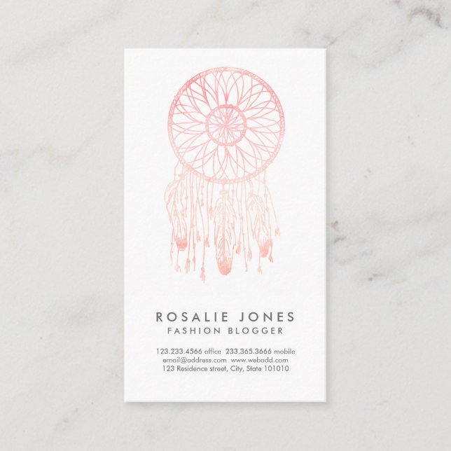 Nyckfull stoppare för korallvattenfärgdröm visitkort (Framsida)