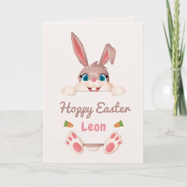Nyckfull Tittande Glatt Påsk Söt Morot Kort (Framsida)