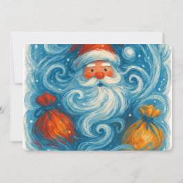 Nyckfull tomte i en virvlande vinterstorm inbjudningar