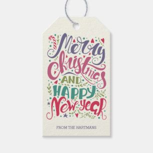 Nyckfull typografihelgdag presentetikett