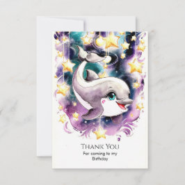 Nyckfull Undervattensdelfin Födelsedag Tack Kort