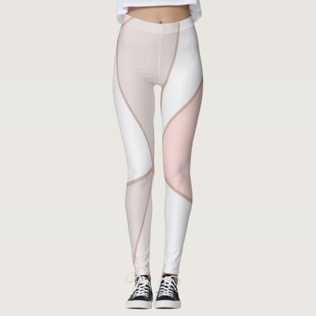 Nyckfull Vattenfärg Vildblommig Mönster Dam Lä Leggings (Framsida)