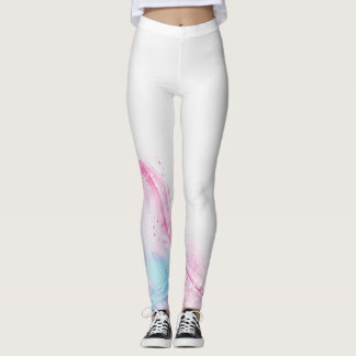 Nyckfull Vattenfärg Vildblommig Mönster Dam Lä Leggings