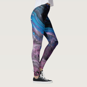 Nyckfull Vattenfärg Vildblommig Mönster Dam Lä Leggings