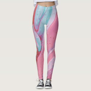 Nyckfull Vattenfärg Vildblommig Mönster Dam Lé Leggings