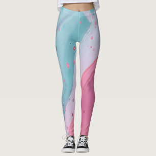 Nyckfull Vattenfärg Vildblommig Mönster Damkläder Leggings
