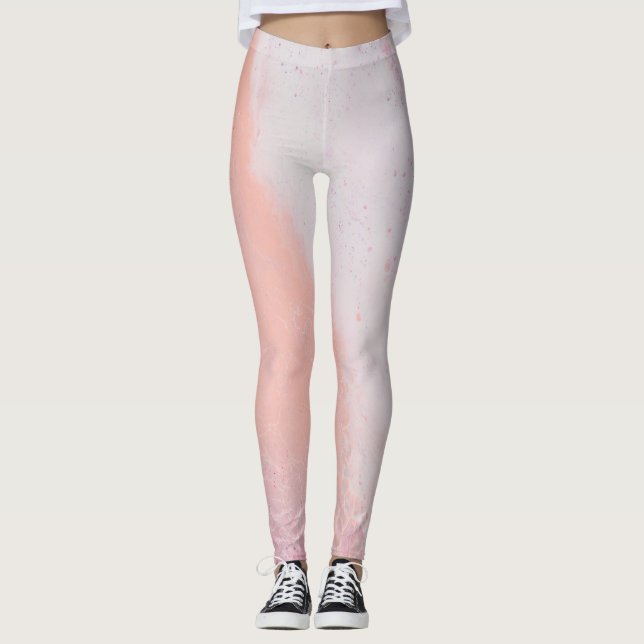 Nyckfull Vattenfärg Vildblommig Mönster Damkläder Leggings (Framsida)