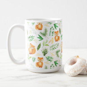 Nyckfull vattenfärgräv- och lövmugg   kaffemugg
