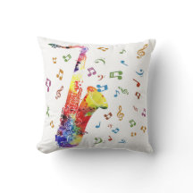 Nyckfull vattenfärgsaxofon