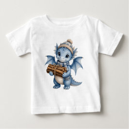Nyckfull vinterbebisdrake som bär trä t shirt