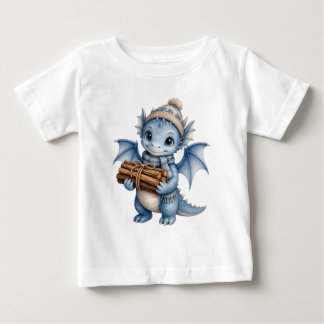 Nyckfull vinterbebisdrake som bär trä t shirt