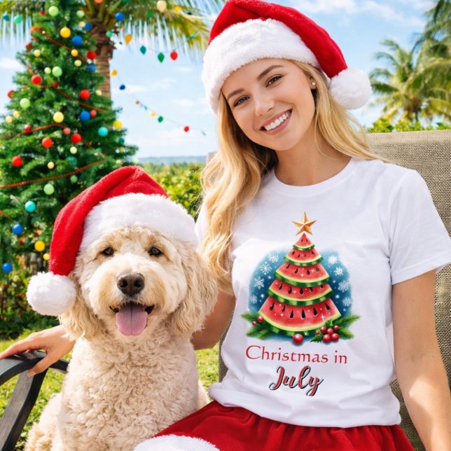 Nyckfull Watermelon Tree Jul i Juli T Shirt (Skapare uppladdad)