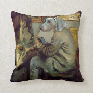 Nyckfull Weimaraner målning Kudde