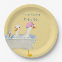 Nyckfulla akvarell-ankor i badkaret Baby Shower