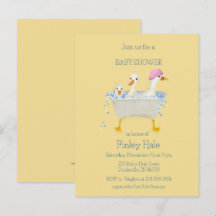 Nyckfulla akvarell-ankor i badkaret Baby Shower