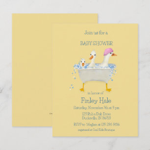 Nyckfulla akvarell-ankor i badkaret Baby Shower Vykort