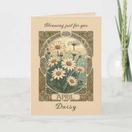 Nyckfulla aprilblommor Art Nouveau-design Kort