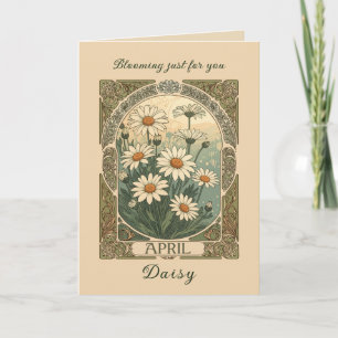 Nyckfulla aprilblommor Art Nouveau-design Kort