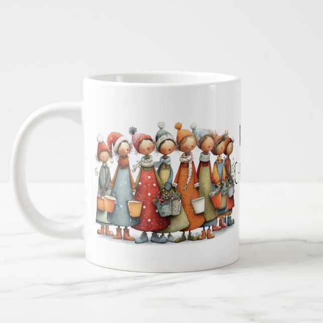 Nyckfulla Åtta mjölkpigor Julens tolv dagar Jumbo Mugg (Vänster)