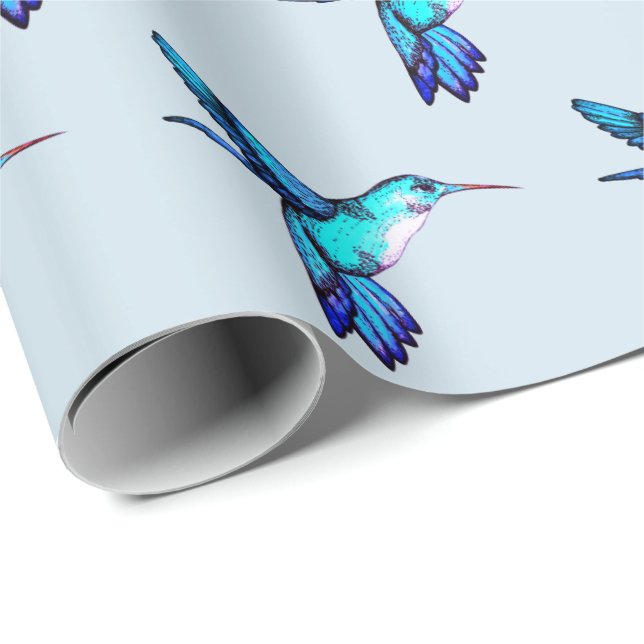 Nyckfulla blåttHummingbirds Presentpapper (Rullad Hörn)