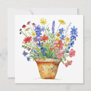 Nyckfulla blommor i kruka Tänker på dig Trevligare Kort