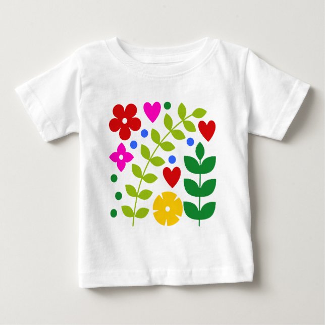 Nyckfulla blommor t-shirt (Framsida)