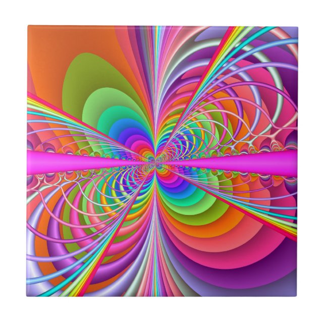 Nyckfulla den keramiska fjärilsfractalen belägger kakelplatta (Framsidan)