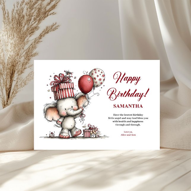 Nyckfulla djur anpassat namn barn gratulationskort (Whimsical Animals Custom Name kids greeting card)