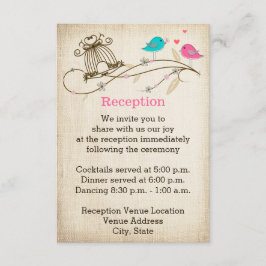 Nyckfulla fåglar i kärlek Bröllopskort att lägga m Tilläggskort