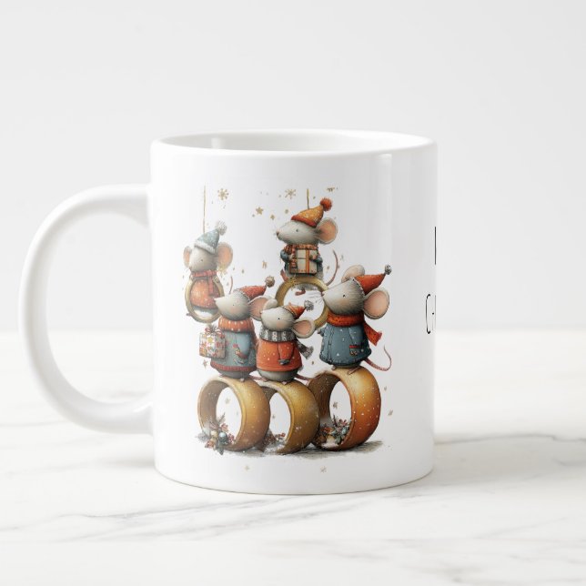 Nyckfulla Fem Guldringar 12 Juldagar Jumbo Mugg (Vänster)