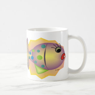 Nyckfulla fiskkonstgåvor vid gail gabel kaffemugg