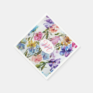 NYCKFULLA FJÄRILAR OCH BLOMMOR PAPPERSSERVETT