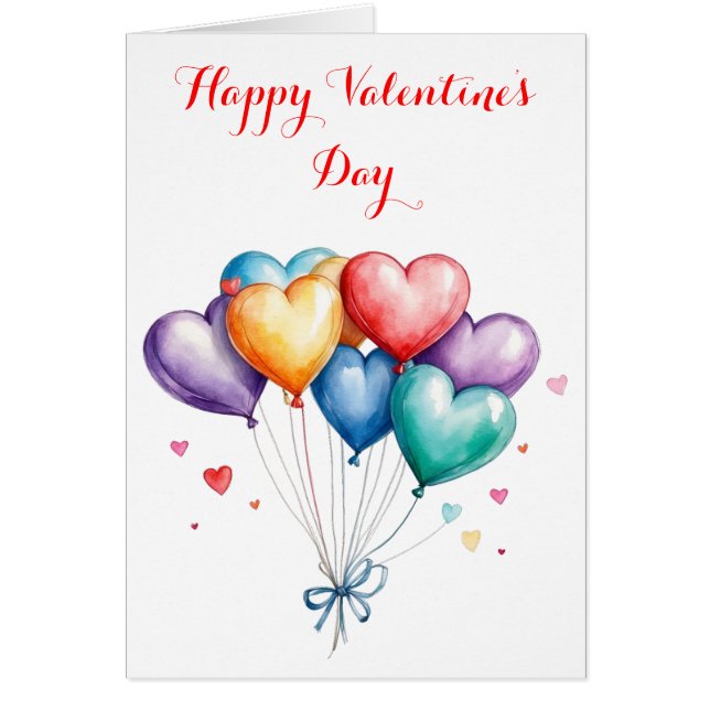 Nyckfulla hjärtbollaronger Glad Alla hjärtans dag OBS Kort (Framsidan)