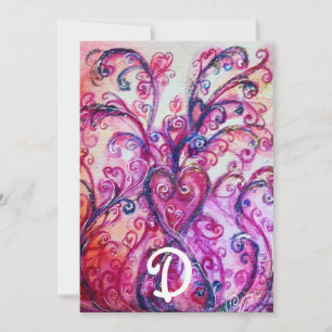 NYCKFULLA ROSA BLOMSTERMONOGRAM INBJUDNINGAR