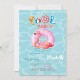 Nyckfulla Rosa Flamingo Pool Simma Sommar Inbjudningar