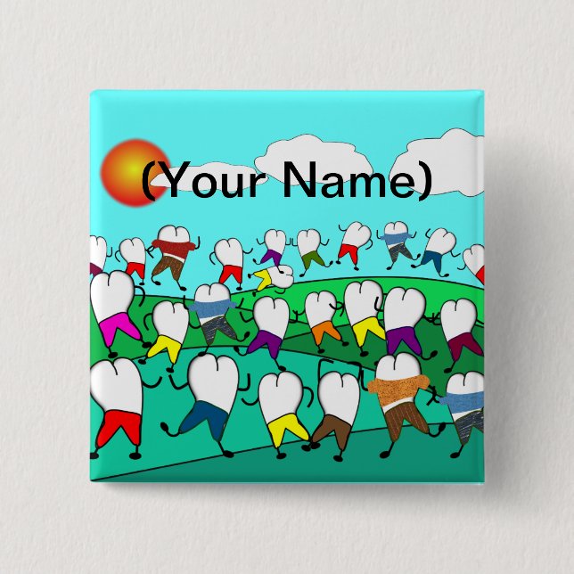 Nyckfulla tand- tandkonstgåvor knapp (Framsida)