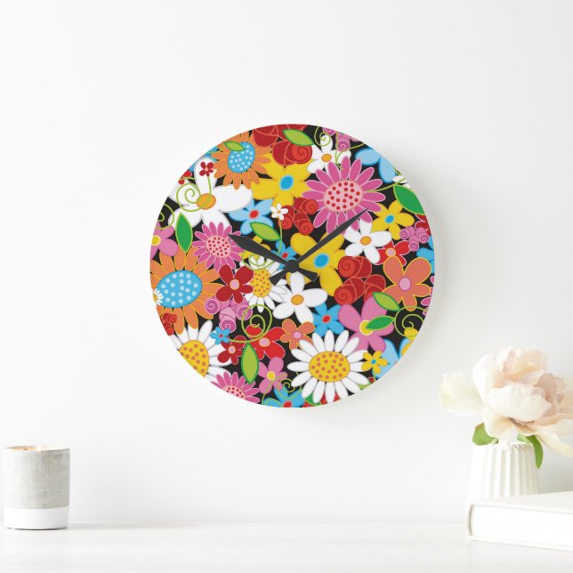 Nyckfulla vårblommor Färggrann trädgård Blommor Stor Klocka (Hem)