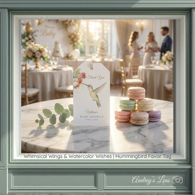 Nyckfulla Vingar & Vattenfärgönskemål | Favoritpre Presentetikett (Whimsical Wings & Watercolor Wishes | Favor Tag)