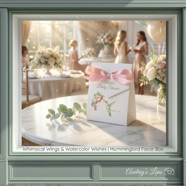 Nyckfulla Vingar & Vattenfärgönskningar | Kolibri Presentaskar (Whimsical Wings & Watercolor Wishes | Hummingbird Favor Boxes)