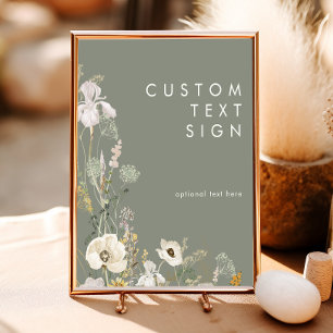 Nyckfulla Wildflower Sage-kort och skräddarsydda p Poster